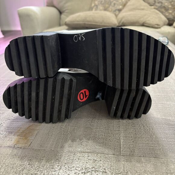 Seven 7 Size 10 Combat Boots Platform Lace Up Block Heel White Fairy Grunge - Picture 7 of 7